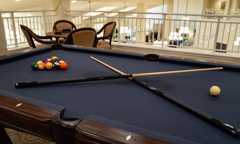 Shoot some pool at Alexis Estates