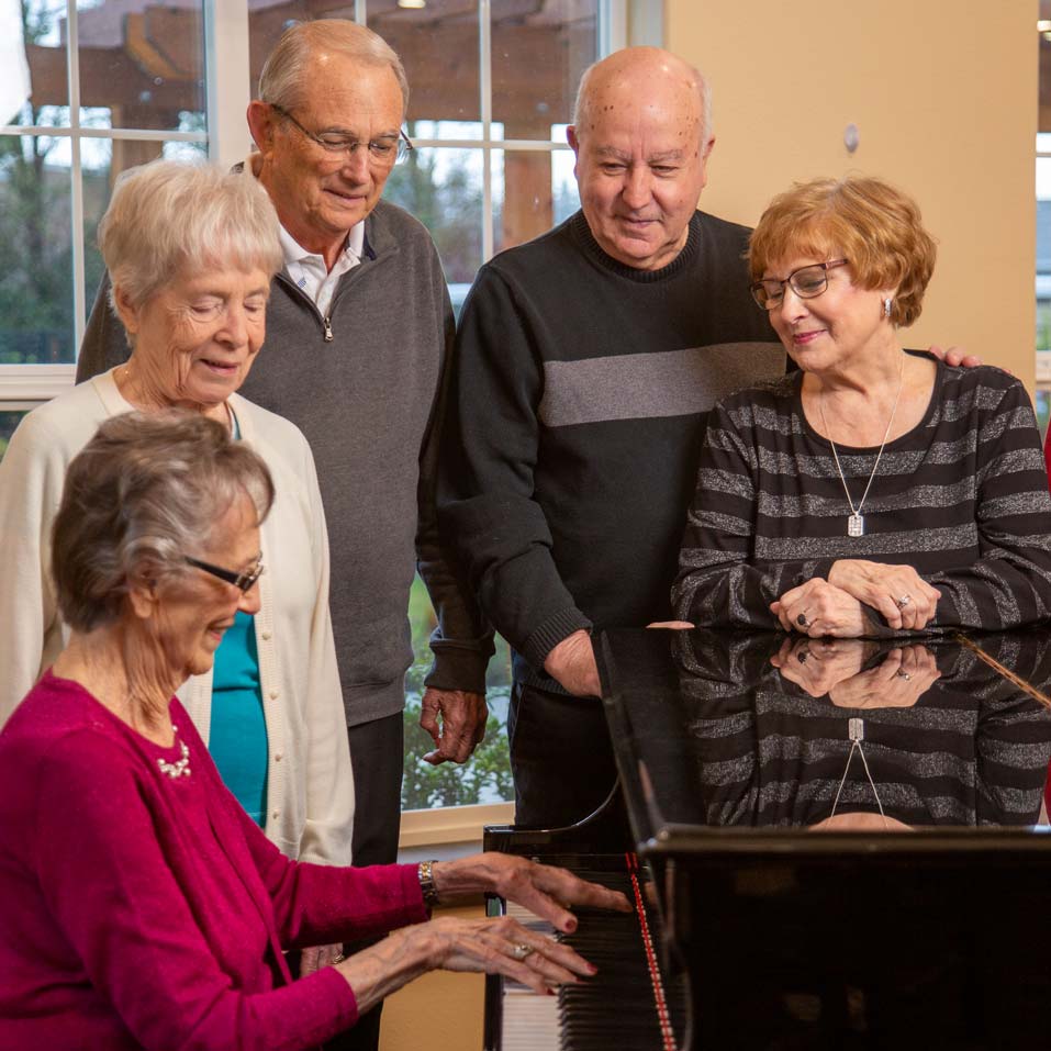 Allen seniors playing piano