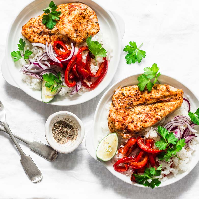 Allen chicken veggies rice meal